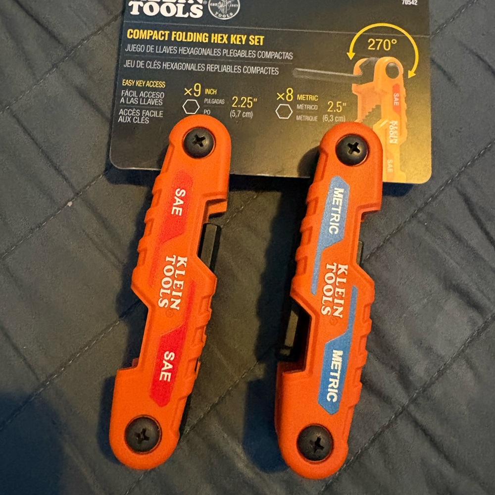 Klein Tools Folding Hex Key Set - Vibrant Orange